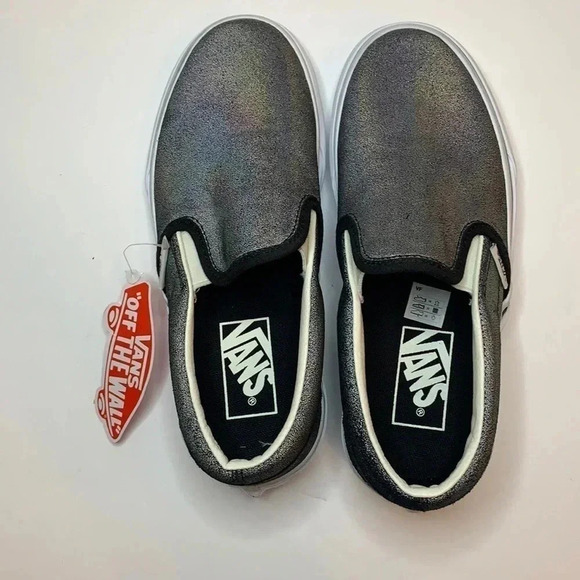 VANS Prism Classic Slip-On Sneakers Women’s 5 Suede Metallic Silver New - Picture 6 of 11